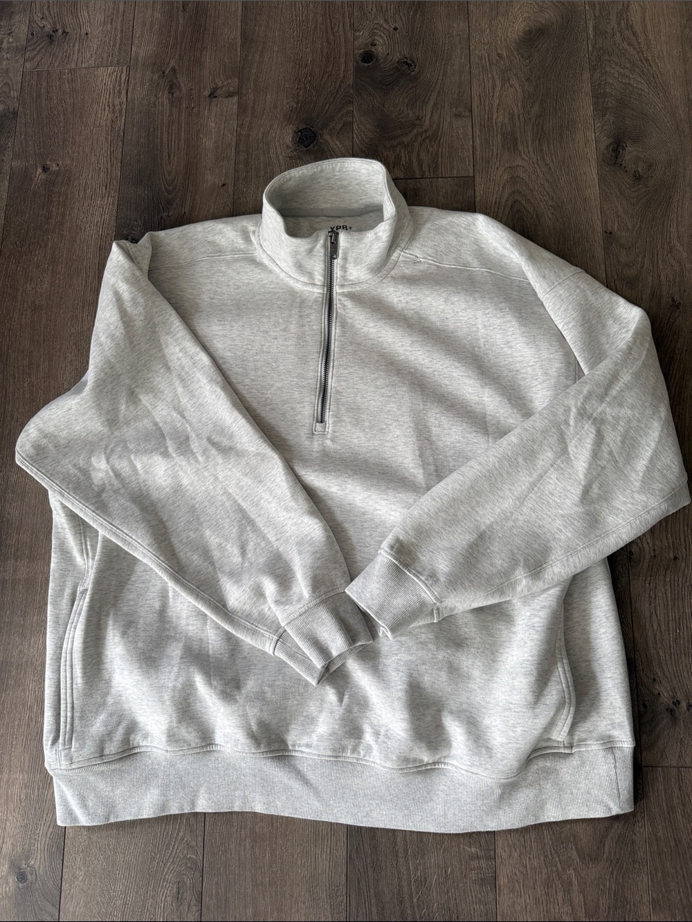 Men's Light Gray Half-Zip Sweater Pullover